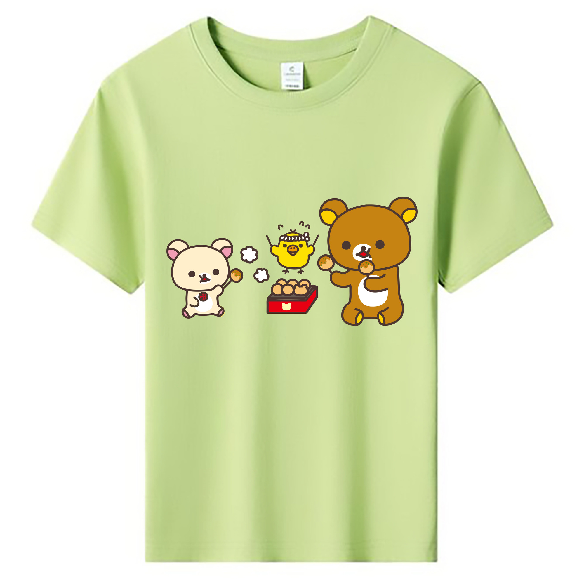 （画像用） リラックマ リラックマ キイロイトリ Rilakkuma Korilakkuma Kiiroitori 綿100％キッズTシャツ（フロントプリント）